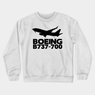 Boeing B737-700 Silhouette Print (Black) Crewneck Sweatshirt